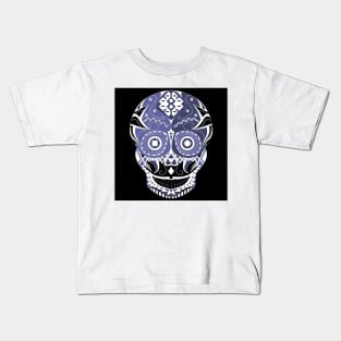 black death with smile ecopop calavera candy skull art Kids T-Shirt
